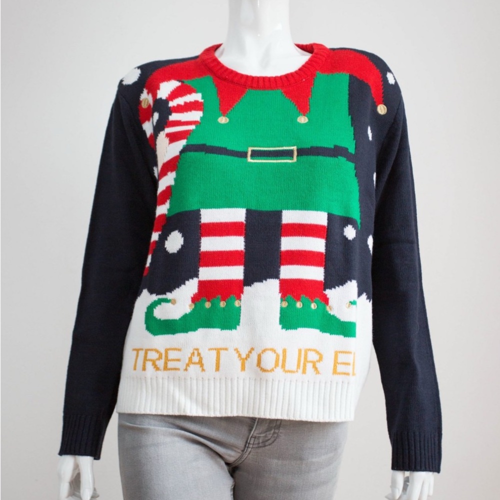 H&M Divided "Treat Your Elf" Christmas Sweater.